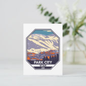 Park City Utah Winter Area Emblem Briefkaart (Staand voorkant)