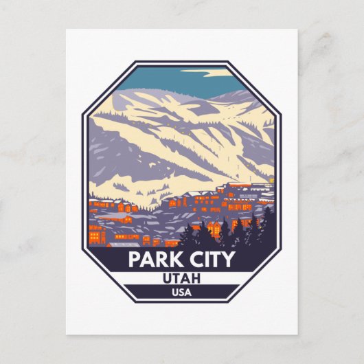 Park City Utah Winter Area Emblem Briefkaart (Voorkant)