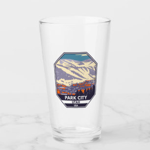 Park City Utah Winter Area Emblem Glas