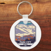 Park City Utah Winter Area Emblem Sleutelhanger (Voorkant)