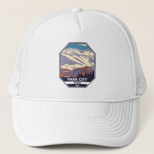 Park City Utah Winter Area Emblem Trucker Pet