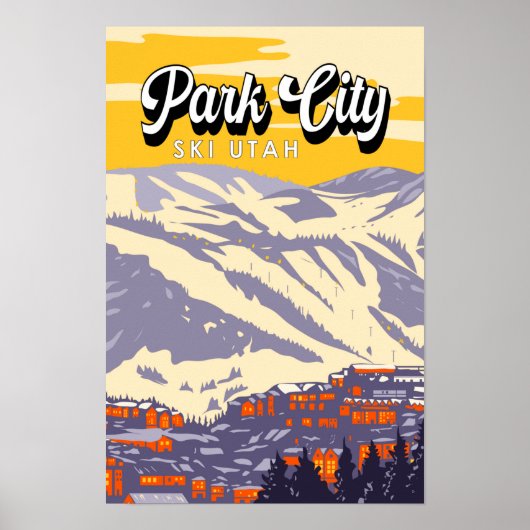 Park City Utah Wintergebied Vintage Poster (Voorkant)