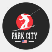 Park City Verenigde Staten Skigebied Rocky Mountai Ronde Sticker (Voorkant)