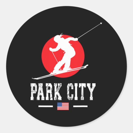 Park City Verenigde Staten Skigebied Rocky Mountai Ronde Sticker (Voorkant)