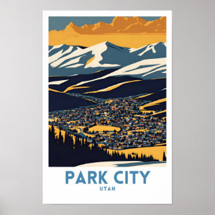Park City Vintage van Utah Poster