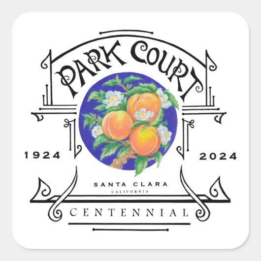 Park Court Centennial Vierkante Sticker (Voorkant)