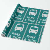 Park en Ride Sign Cadeaupapier (Uitgerold)