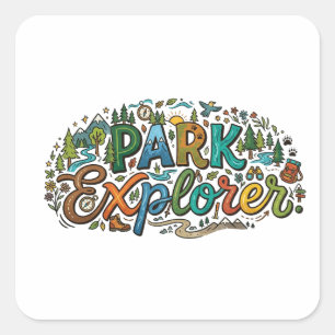 Park Explorer – Avontuur Natuur T-Shirt Vierkante Sticker