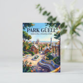 Park Güell, Barcelona, Catalonië, Spanje Spanje Briefkaart (Staand voorkant)
