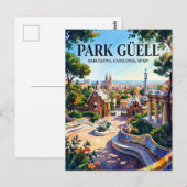 Park Güell, Barcelona, Catalonië, Spanje Spanje Briefkaart (Voorkant / Achterkant)