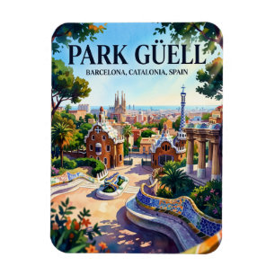 Park Güell, Barcelona, Catalonië, Spanje Spanje Magneet