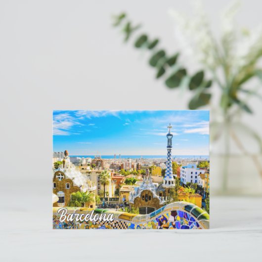Park Guell, Barcelona, Spanje Briefkaart (Staand voorkant)