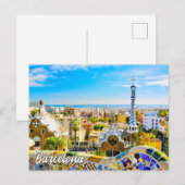 Park Guell, Barcelona, Spanje Briefkaart (Voorkant / Achterkant)