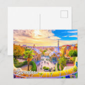 Park Guell, Barcelona, Spanje Briefkaart (Voorkant / Achterkant)
