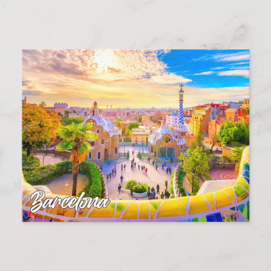 Park Guell, Barcelona, Spanje Briefkaart (Voorkant)