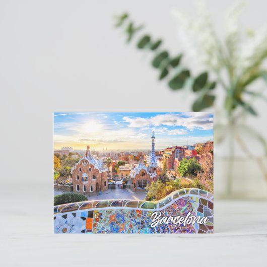 Park Guell, Barcelona, Spanje Briefkaart (Staand voorkant)
