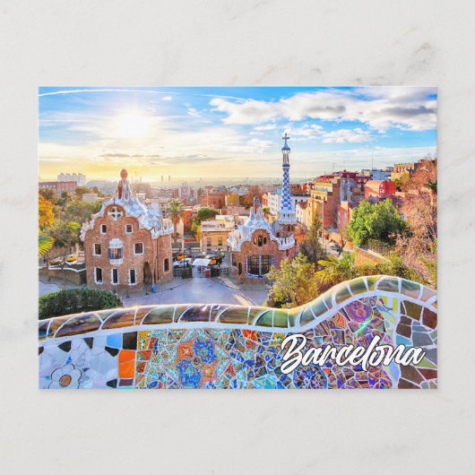 Park Guell, Barcelona, Spanje Briefkaart (Voorkant)