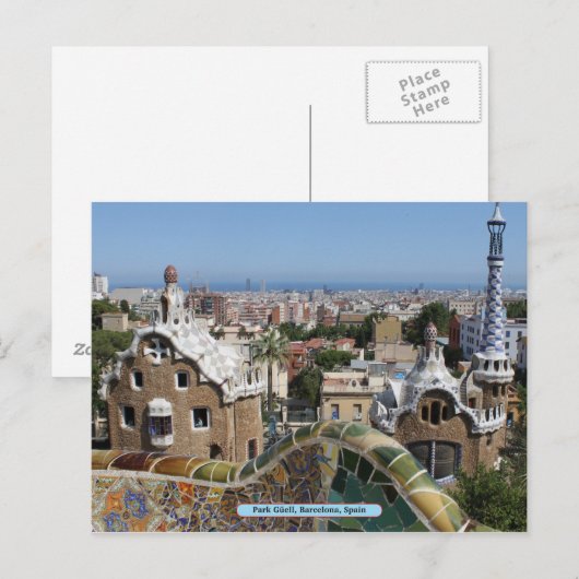 Park Güell, Barcelona, Spanje Briefkaart (Voorkant / Achterkant)