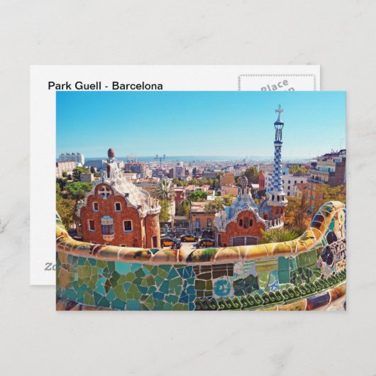 Park Guell, Barcelona - Spanje Briefkaart (Voorkant / Achterkant)