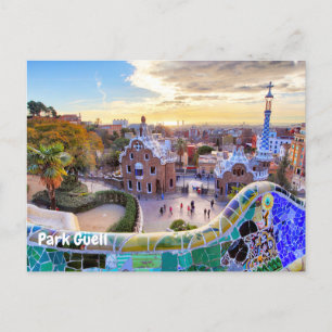Park Güell, Barcelona, Spanje Briefkaart