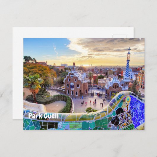 Park Güell, Barcelona, Spanje Briefkaart (Voorkant / Achterkant)