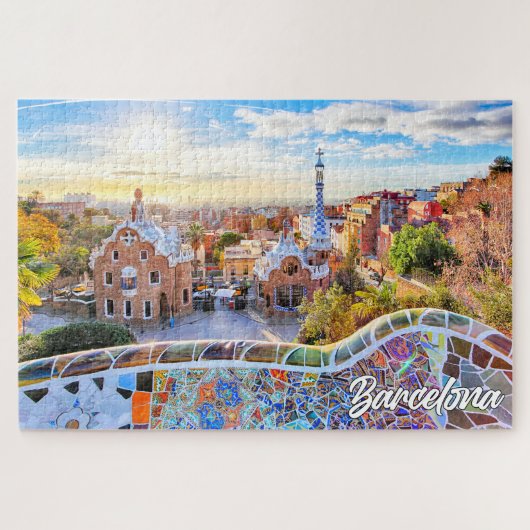 Park Guell, Barcelona, Spanje Legpuzzel (Horizontaal)