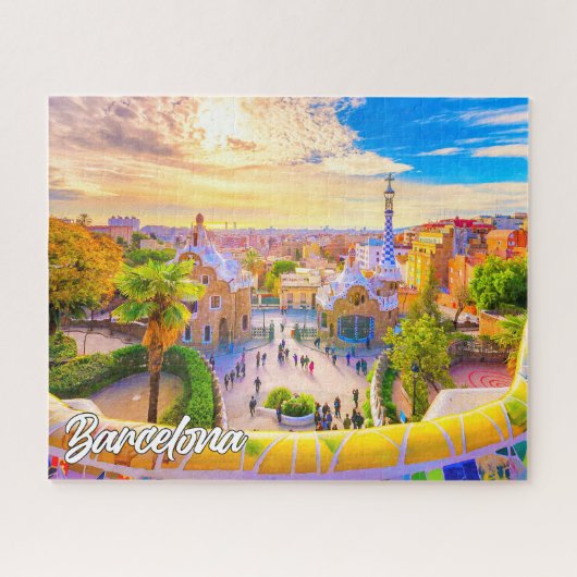 Park Guell, Barcelona, Spanje Legpuzzel (Horizontaal)