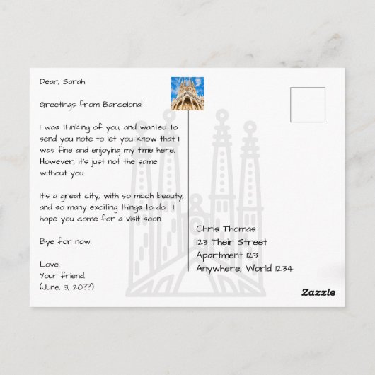 Park Guell Barcelona Spanje Modern Briefkaart (Achterkant)