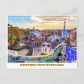 Park Guell Barcelona Spanje Modern Briefkaart (Voorkant)