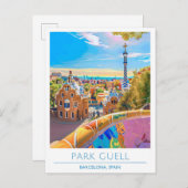 Park Guell Barcelona Spanje Reizen Briefkaart (Voorkant / Achterkant)