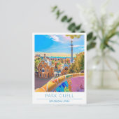 Park Guell Barcelona Spanje Reizen Briefkaart (Staand voorkant)