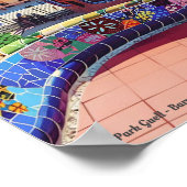 Park Guell Barcelona Spanje Vintage Travel Poster (Hoek)