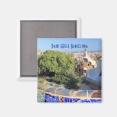 Park Güell, Barcelona Travel Magneet (Voorkant / Achterkant)