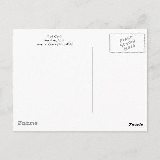 Park Guell Briefkaart (Achterkant)
