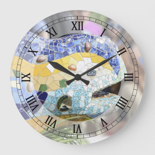 Park Guell dragon Wall Clock Grote Klok (Voorkant)