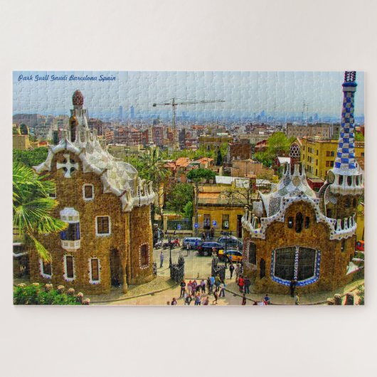 Park Guell Gaudi Barcelona. Jigzaag Puzzle Legpuzzel (Horizontaal)