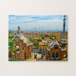 Park Guell Gaudi Barcelona. Legpuzzel