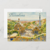 Park Güell in Barcelona Briefkaart (Voorkant / Achterkant)