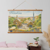 Park Güell in Barcelona Hangend Wandkleed (Slaapkamer)