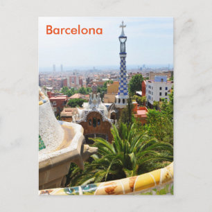 Park Guell in Barcelona, Spanje Briefkaart