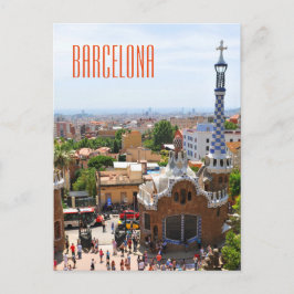 Park Guell in Barcelona, Spanje Briefkaart