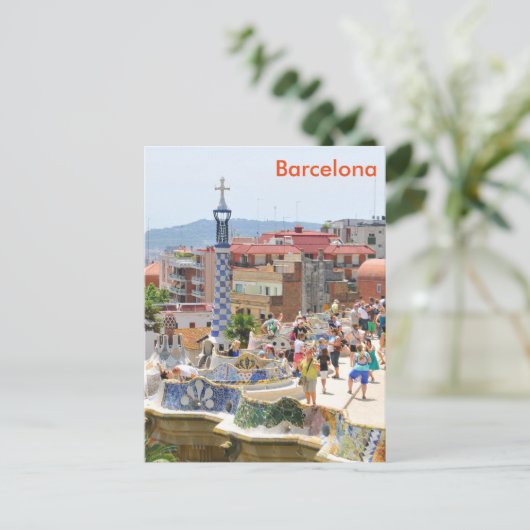 Park Guell in Barcelona, Spanje Briefkaart (Staand voorkant)
