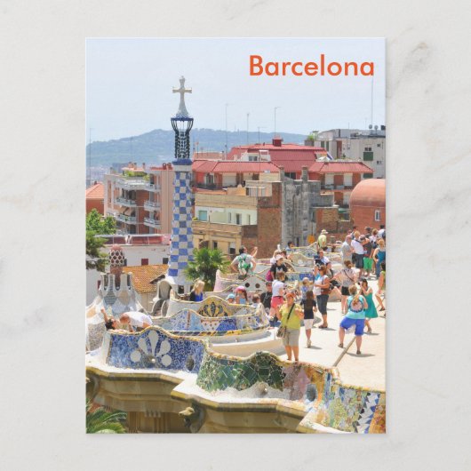 Park Guell in Barcelona, Spanje Briefkaart (Voorkant)