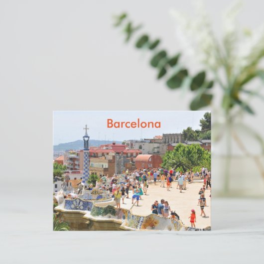 Park Guell in Barcelona, Spanje Briefkaart (Staand voorkant)