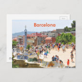 Park Guell in Barcelona, Spanje Briefkaart (Voorkant / Achterkant)