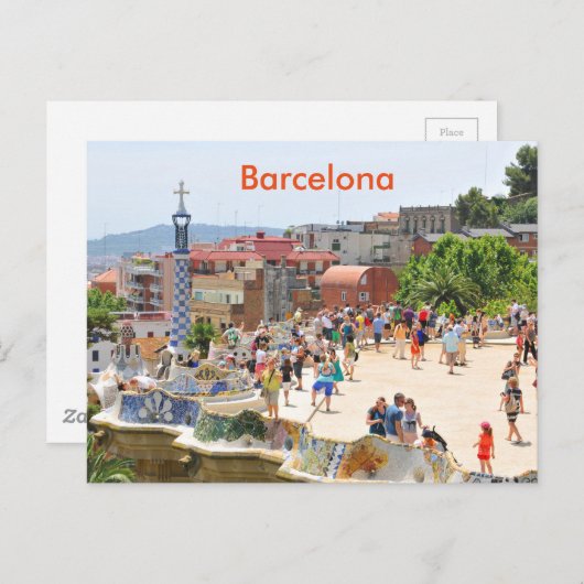 Park Guell in Barcelona, Spanje Briefkaart (Voorkant / Achterkant)