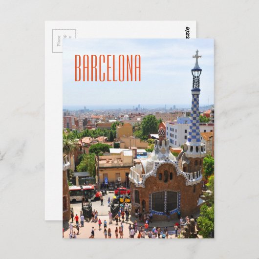 Park Guell in Barcelona, Spanje Briefkaart (Voorkant / Achterkant)