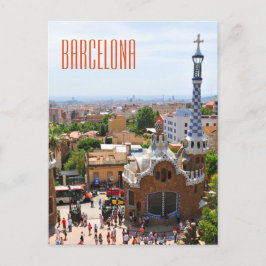 Park Guell in Barcelona, Spanje Briefkaart