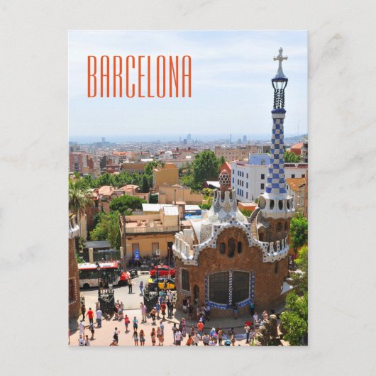 Park Guell in Barcelona, Spanje Briefkaart (Voorkant)