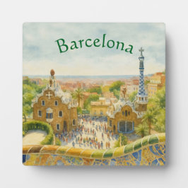 Park Güell in Barcelona, Spanje Fotoplaat